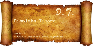 Dianiska Tiborc névjegykártya